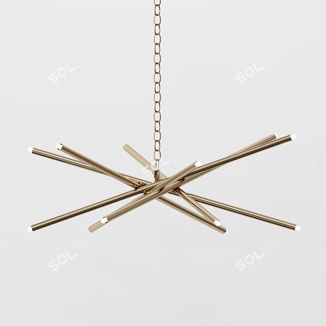 Brass Luisa Chandelier: Worlds Away 3D model image 2