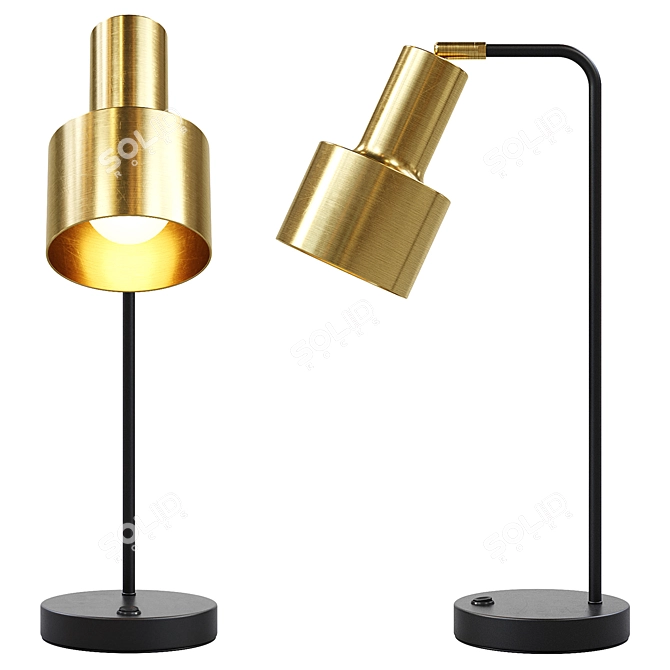 Elegant Metal Desk Lamp 3D model image 3