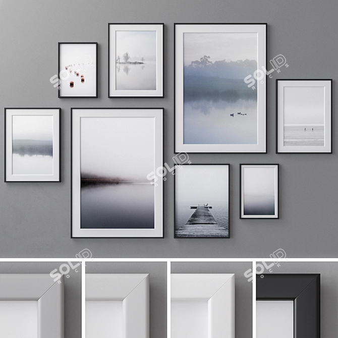 Versatile Photo Frames Set 3D model image 1