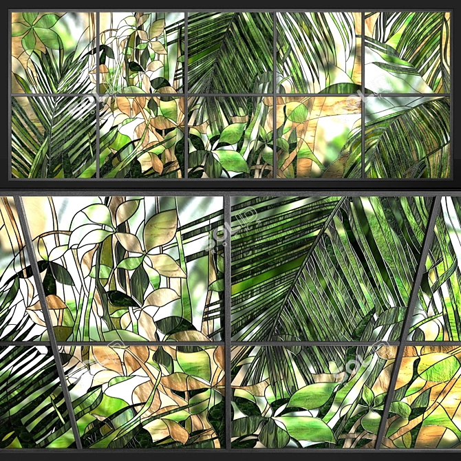 Tropical Paradise Stained-Glass Window 3D model image 1