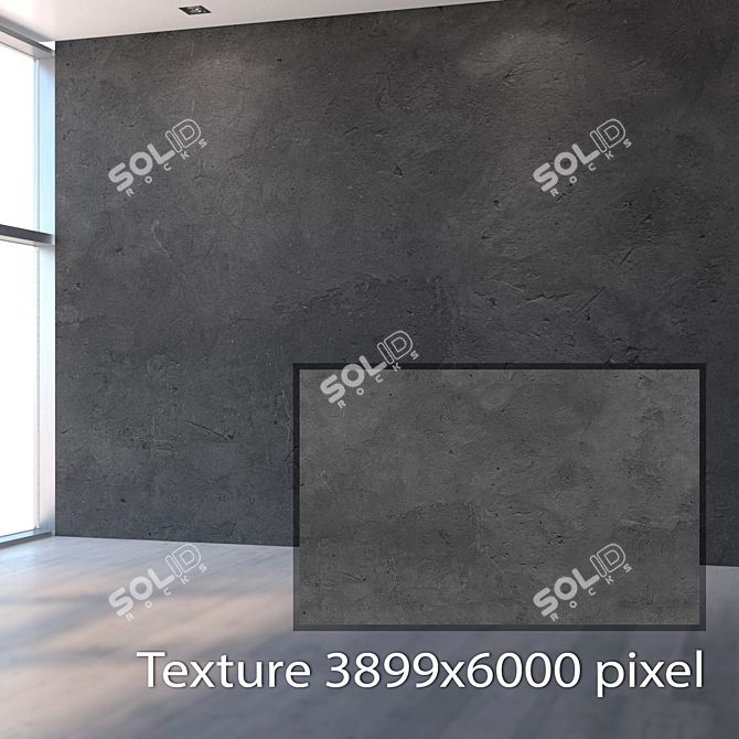 Sleek Black Concrete Texture 3D model image 2