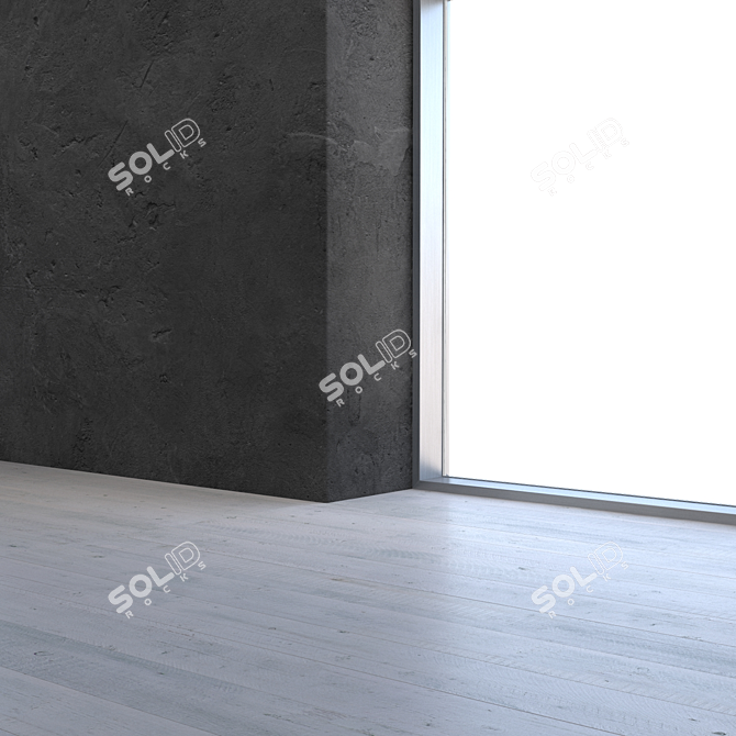 Sleek Black Concrete Texture 3D model image 3