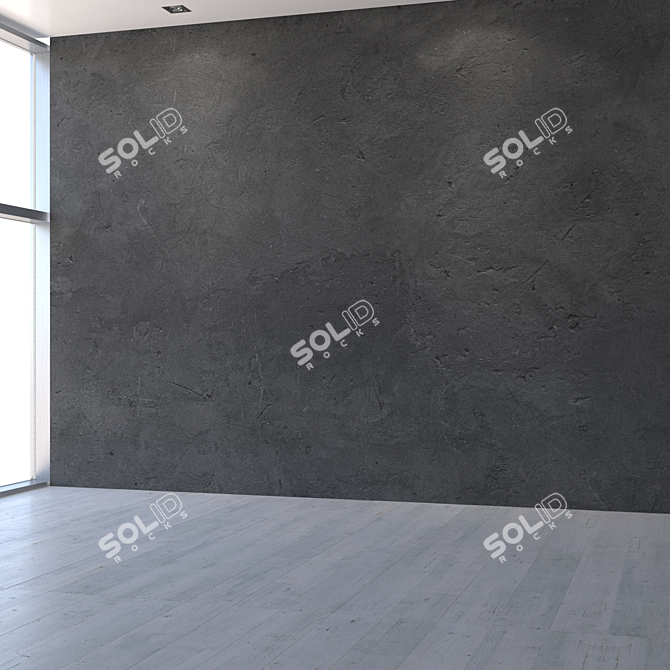 Sleek Black Concrete Texture 3D model image 5