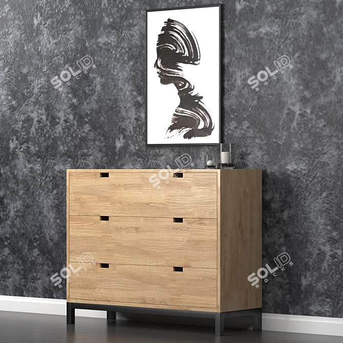 Stylish Loft Chest of Drawers 3D model image 1