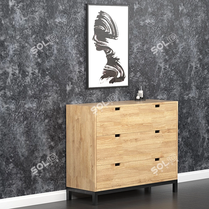 Stylish Loft Chest of Drawers 3D model image 2