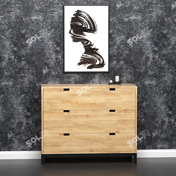 Stylish Loft Chest of Drawers 3D model image 3