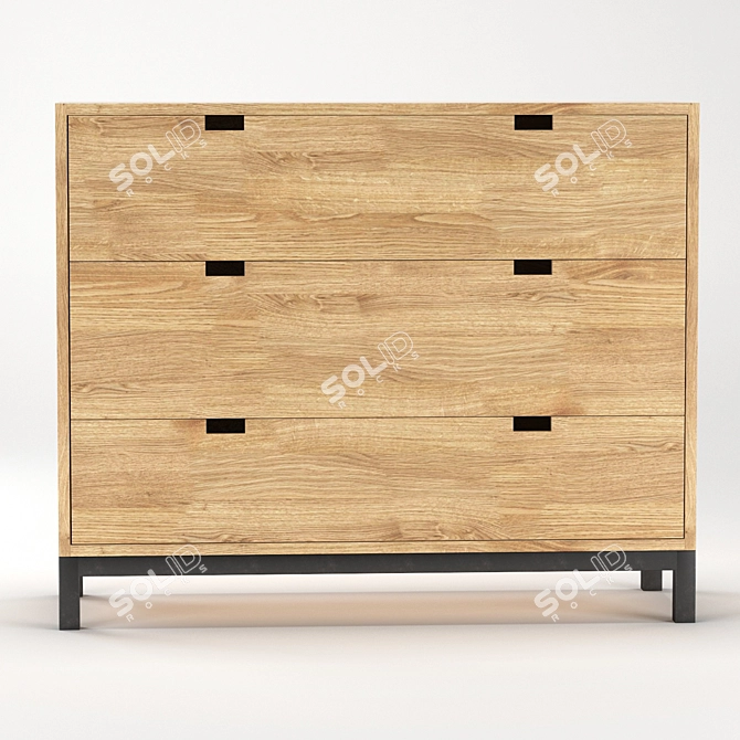 Stylish Loft Chest of Drawers 3D model image 6