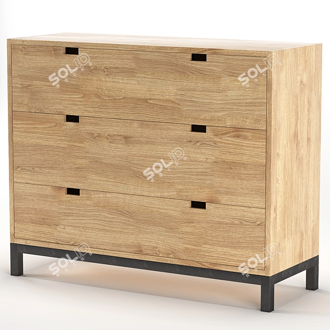 Stylish Loft Chest of Drawers 3D model image 7