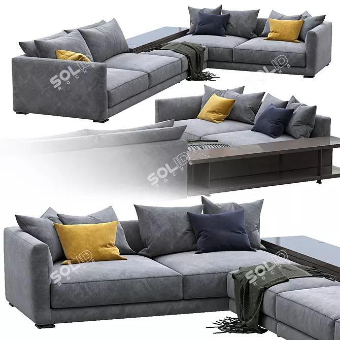 Modern Poliform Bristol Sofa: Elegant Design & Unparalleled Comfort 3D model image 1