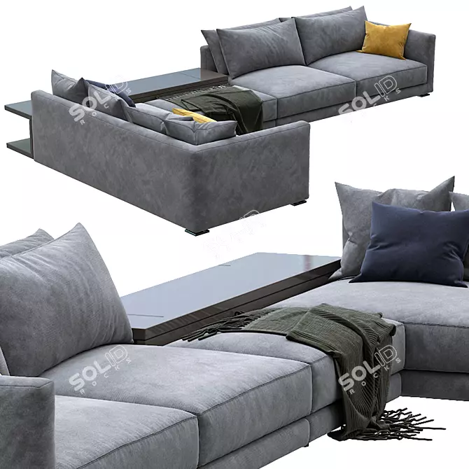 Modern Poliform Bristol Sofa: Elegant Design & Unparalleled Comfort 3D model image 2