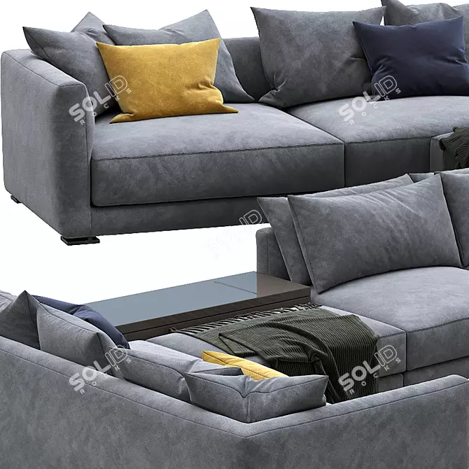 Modern Poliform Bristol Sofa: Elegant Design & Unparalleled Comfort 3D model image 3