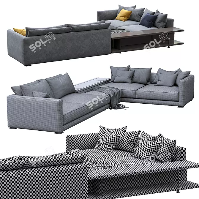 Modern Poliform Bristol Sofa: Elegant Design & Unparalleled Comfort 3D model image 4