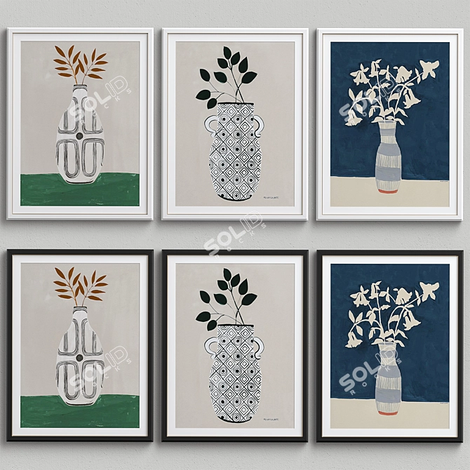 Aegean Vase Framed Canvas Set 3D model image 3