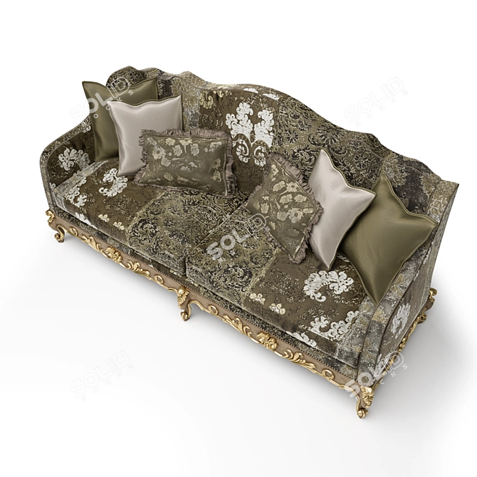 Galleria Gold Sofa with Cushions 3D model image 2