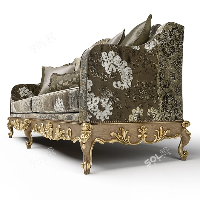 Galleria Gold Sofa with Cushions 3D model image 3