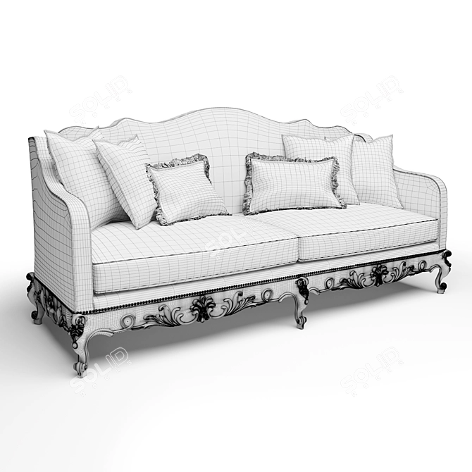 Galleria Gold Sofa with Cushions 3D model image 4