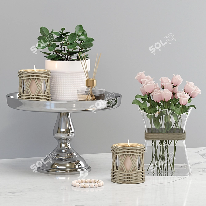 Floral Decor Set 3D model image 1