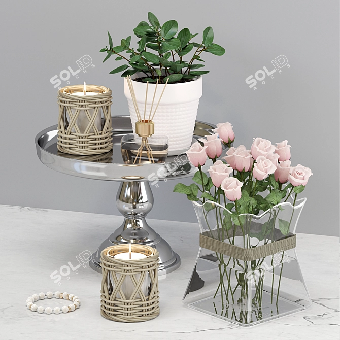 Floral Decor Set 3D model image 2