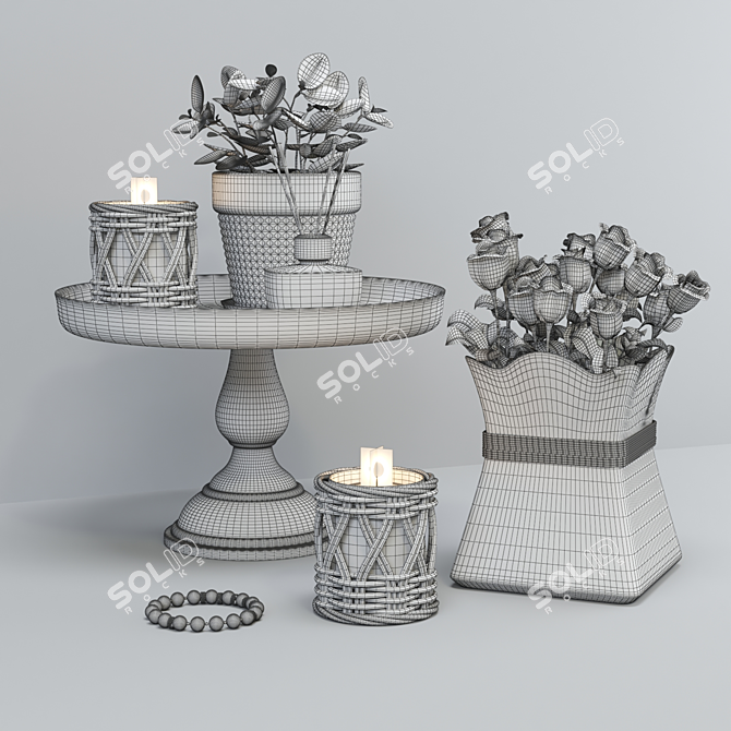 Floral Decor Set 3D model image 4