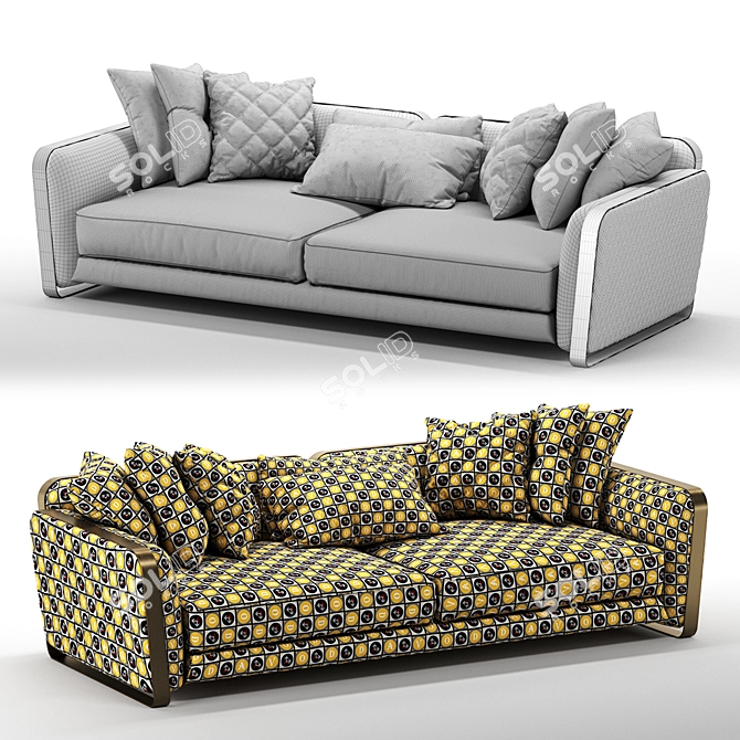 Contemporary Italian Sofa 3D model image 5