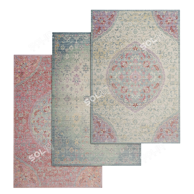 High-Quality Carpet Set 3D model image 1