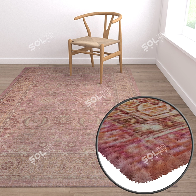 Luxury Texture Carpets Set 3D model image 5