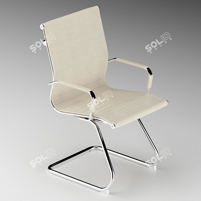 Solaro Conference Leather Office Chair 3D model image 3