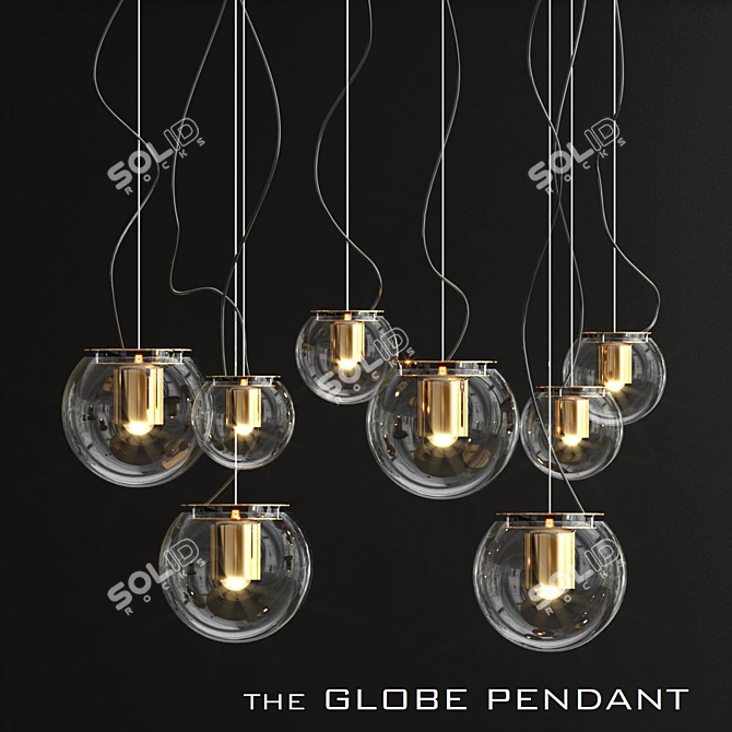 Elegant Oluce Globe Pendant 3D model image 1