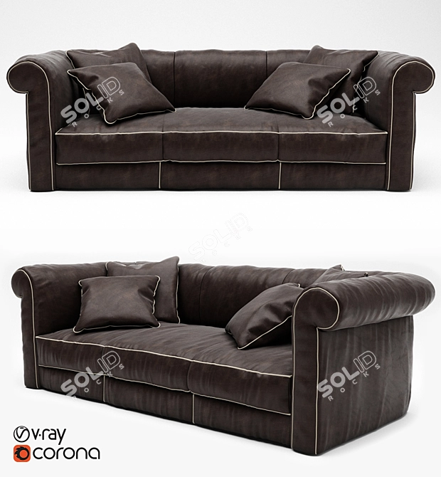 Luxury Baxter Alfred Soft Sofa 3D model image 1