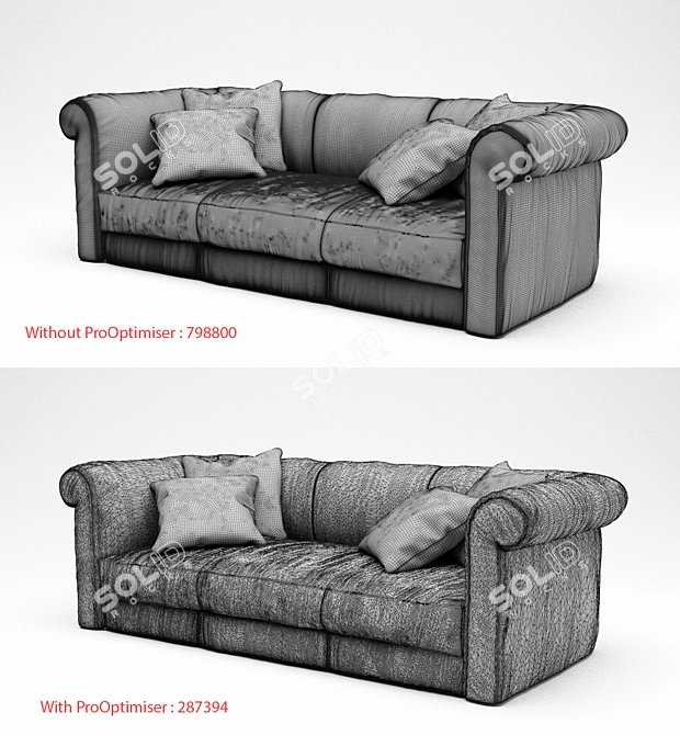 Luxury Baxter Alfred Soft Sofa 3D model image 4