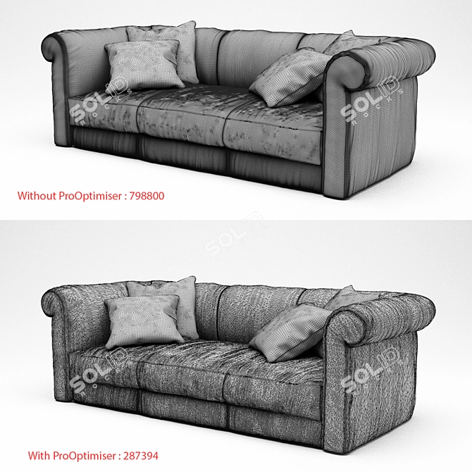 Luxury Baxter Alfred Soft Sofa 3D model image 9