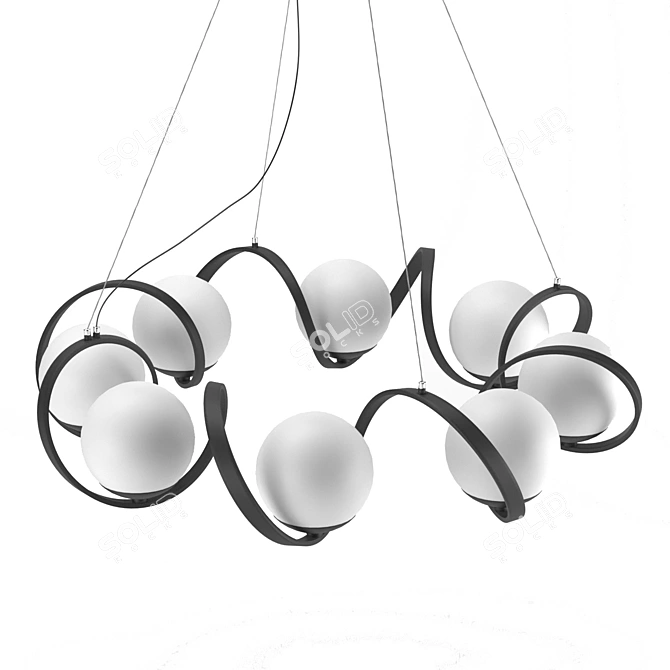 Elegant Modern Pendant Chandelier 3D model image 2
