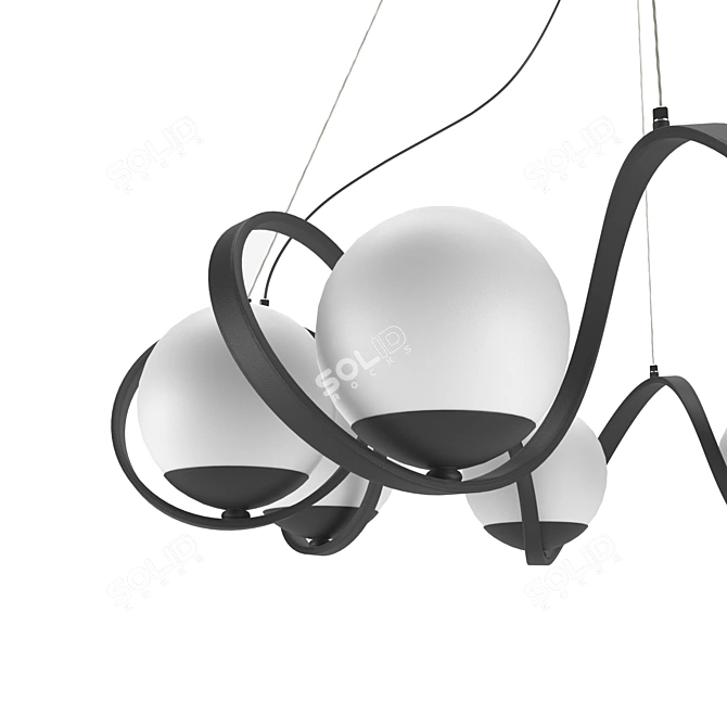 Elegant Modern Pendant Chandelier 3D model image 3