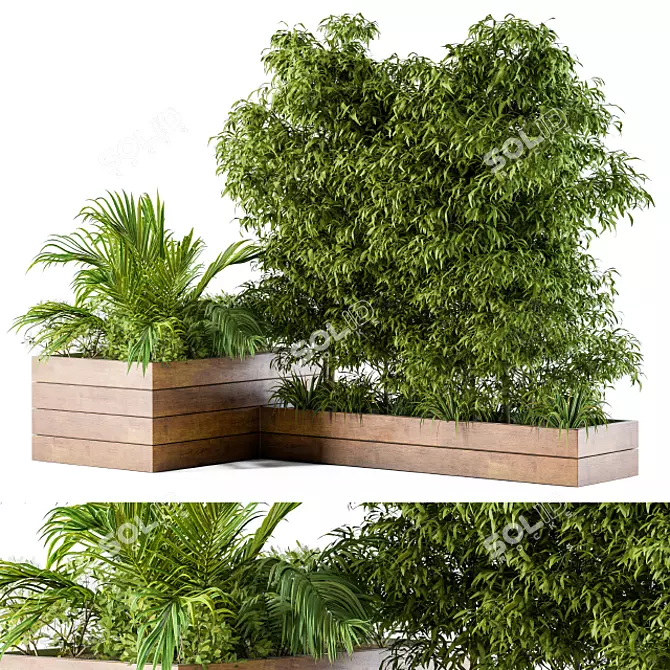 L Type Outdoor Plants Box 3D model image 1