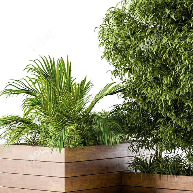 L Type Outdoor Plants Box 3D model image 2