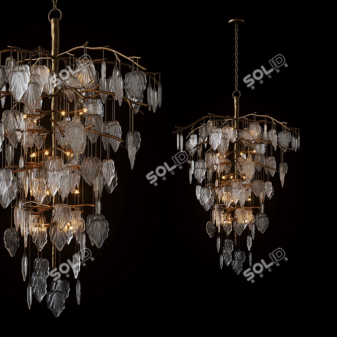 Sugar Leaf Glass Chandelier 3D model image 1