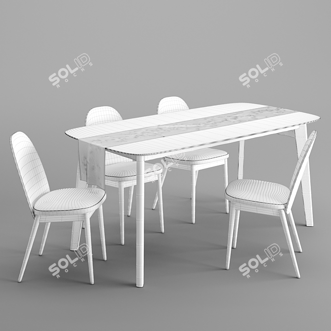 Modern Dining Set by La Redoute 3D model image 4