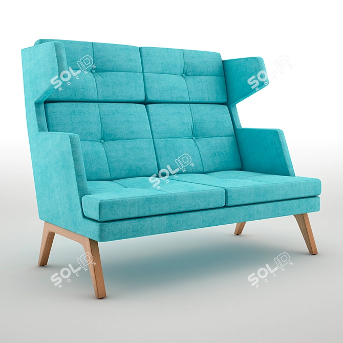 Luxury Comfort: October High Sofa 3D model image 1