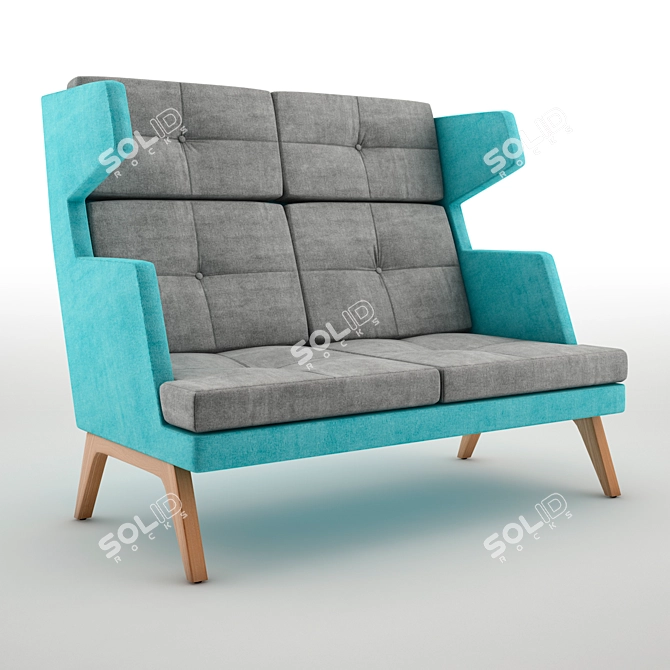 Luxury Comfort: October High Sofa 3D model image 2