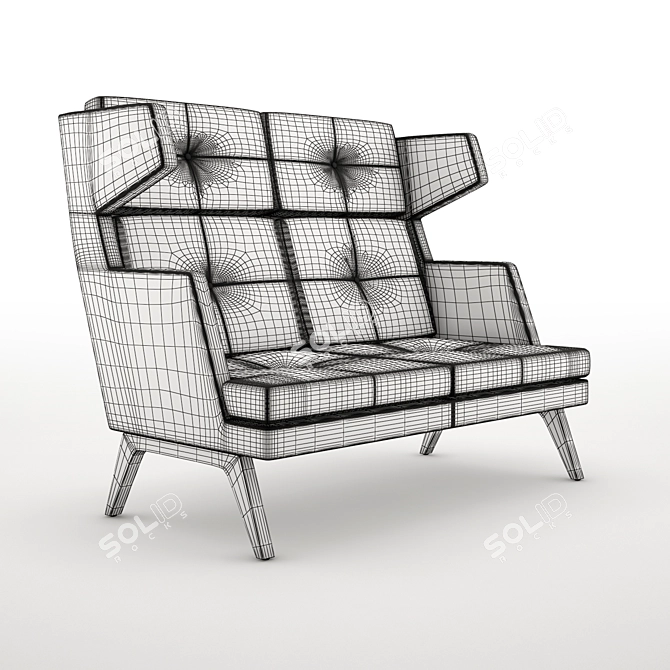 Luxury Comfort: October High Sofa 3D model image 5