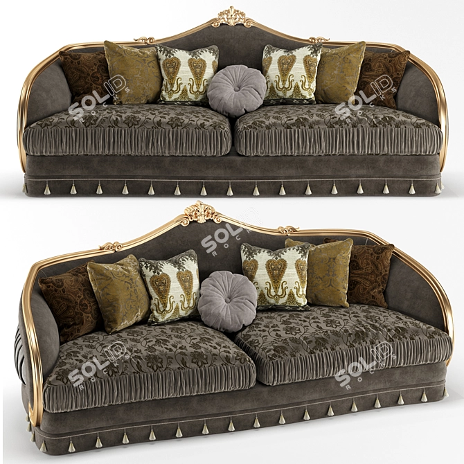 European Handmade Sofa: Furniture Masterpiece 3D model image 1