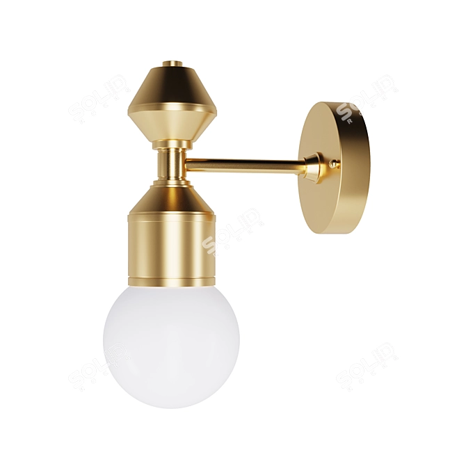 Elegant Dome Brass Sconce 3D model image 4