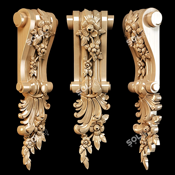 Baroque Bracket Model - High-Quality Design 3D model image 1