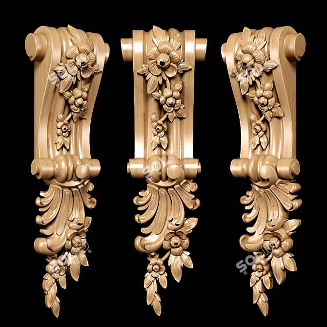 Baroque Bracket Model - High-Quality Design 3D model image 2