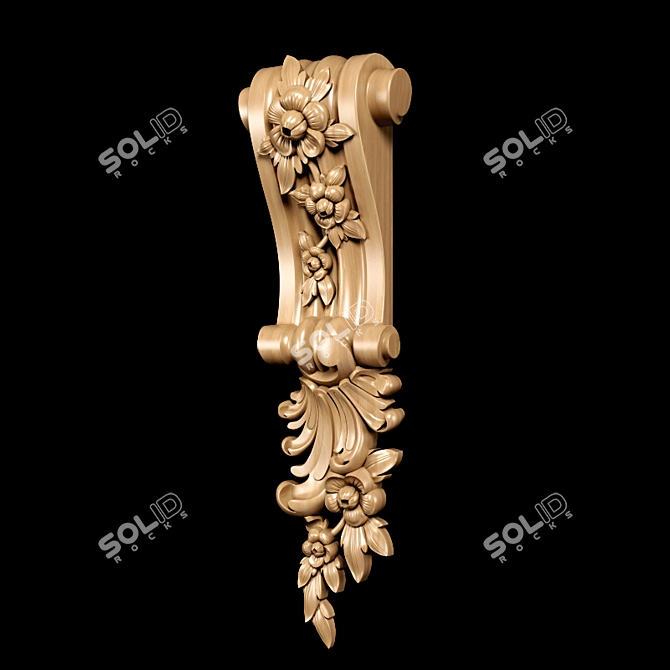 Baroque Bracket Model - High-Quality Design 3D model image 4