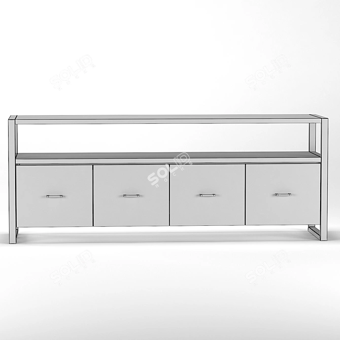 Modern Loft TV Stand - Curbstone HOFT 3D model image 8