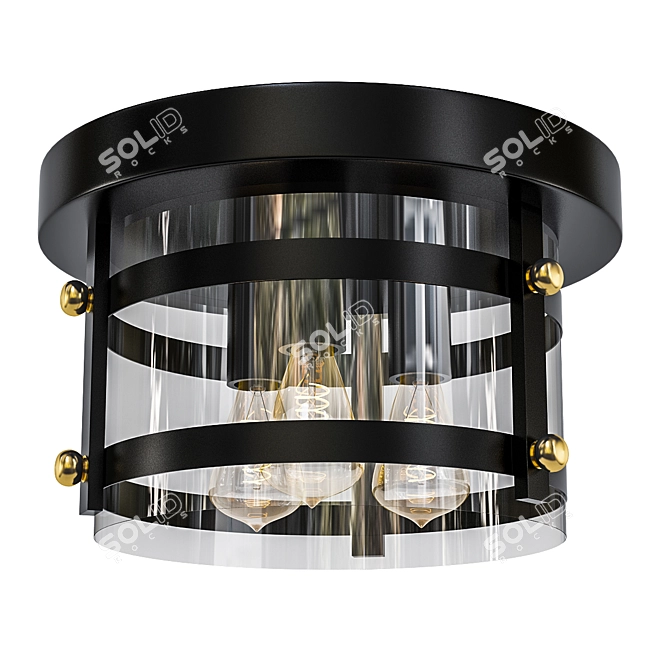 Elegant Oil-Rubbed Bronze LED Ceiling Light 3D model image 1