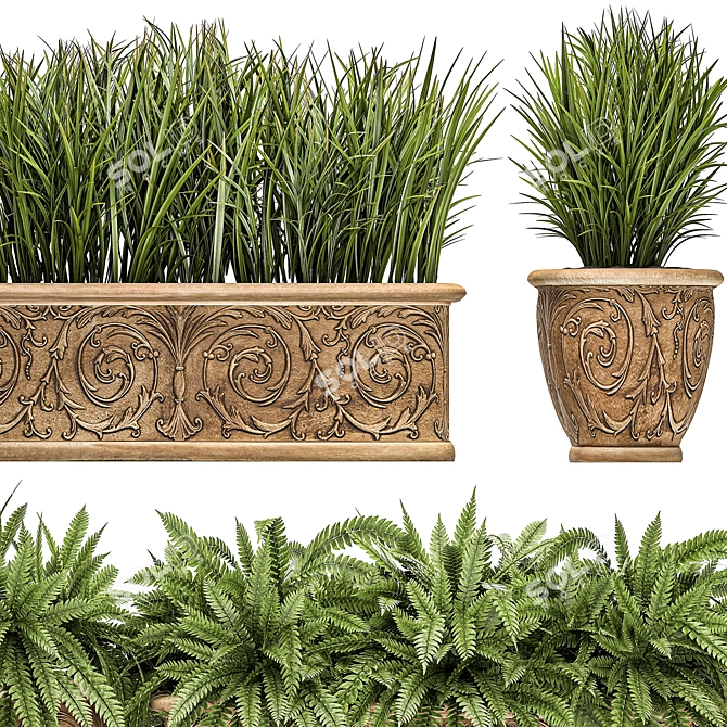 Exotic Plant Collection: Classic Vases for Outdoor Décor 3D model image 4