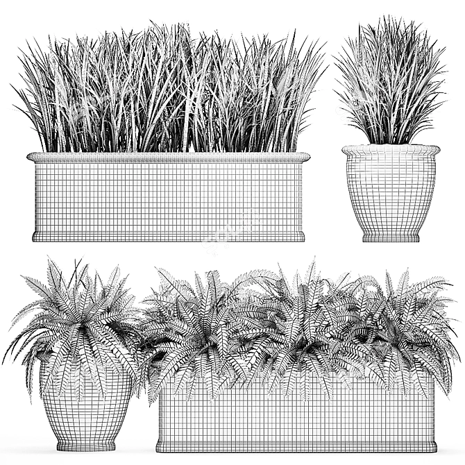 Exotic Plant Collection: Classic Vases for Outdoor Décor 3D model image 5