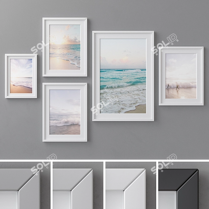 Versatile Photo Frames Set 3D model image 1